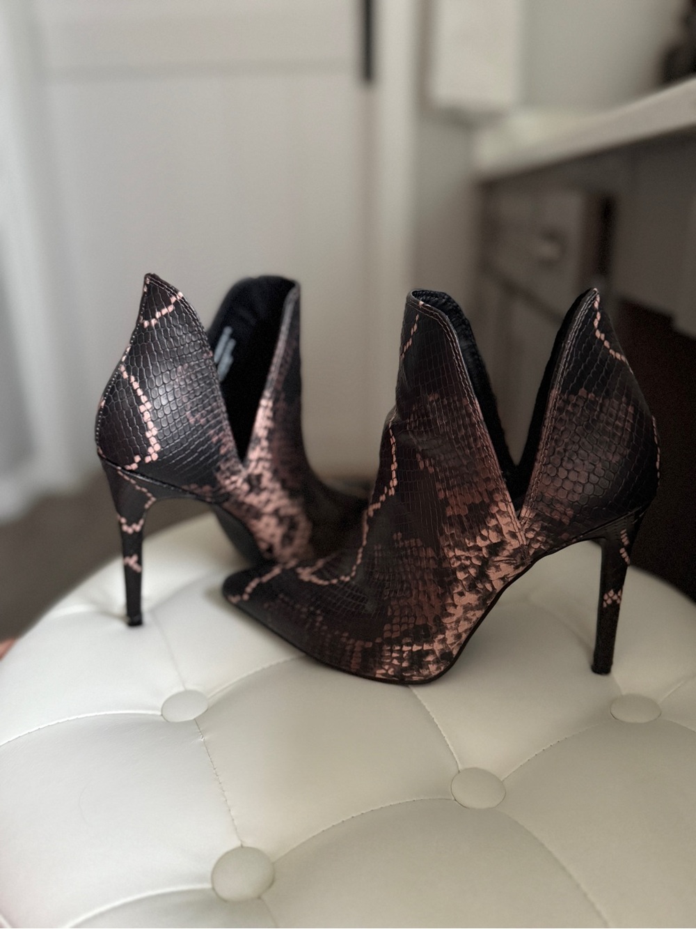 Steve Madden snake print heels